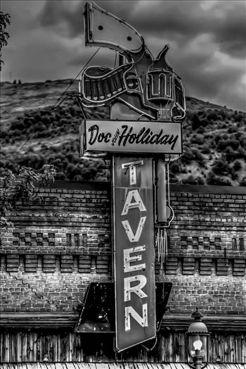 Doc Holiday Tavern, Glenwood Springs, CO in Black and White