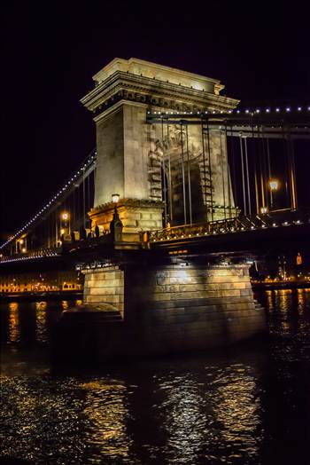 Budapest Bridge at night.